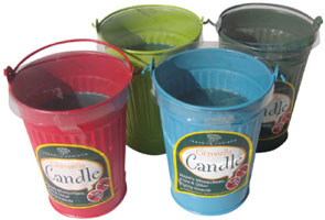 300g Bucket Candle Green - Min Order: 12