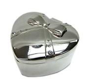Silver Plated Heart Shape trinket Box 3.5*6*6cm