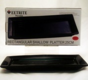 Black Rectangular Shallow Platter - 25cm