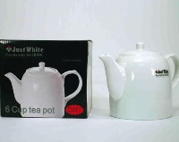 White Tea Pot with Lid 14cm - Just White