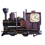 Metal Dcor Train Wall Plaque with clock- 85*65cm