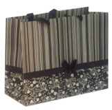 Set 6 Gift Bags - Black Stripes Large