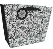 Set 6 Gift Bags - Black Floral Large