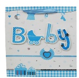 Set 6 Gift Bags - Baby Pram Blue - Large