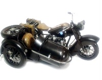 Model Motorbike Black BMW With Sidecar 16*35cm