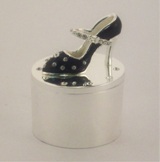 Trinket Box with Bling and Black Shoe 7.5 * 5cm