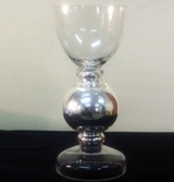Glass Candle Holder With Silver Base 33.4 * 14.7cm