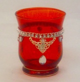 Hurrican Candle Holder Red - 11.8*8.5cm Diameter