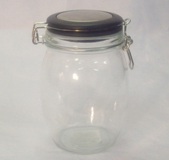 Hermetic Glass Storage Jar & Lid 1 Litre - 17.5cm (Height)