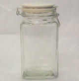 Hermetic Square Glass Storage Jar & Lid 1.5 Litre - 21cm (Height