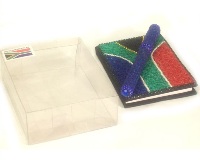 SA Beaded Notebook and pen set - 10cm