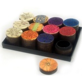Set 12 Light Wood Trinket Boxes - Multicolor