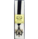 Jewelled Chanderlier Bookmark - black ribbon