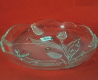 Satin Rose Glass Round Platter - 31cm