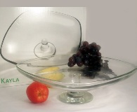 Kayla Footed Glass Bowl - 35cm