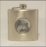 Hip Flask 6 oz with Fish Insert