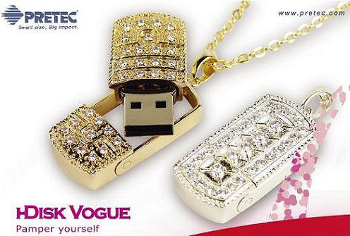 i-Disk USB 1 Gig Memory Stick - Vogue - Gold