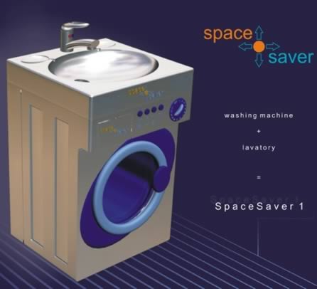 The Spacesaver: washing machine + sink