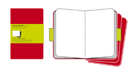 Moleskine Plain Cahier Journals Red X Large