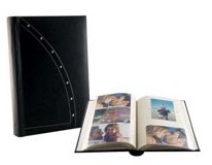 Leather Picture Album with Studs - 200 Photos - Black Pages