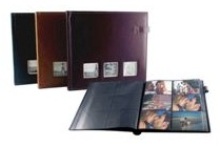 Leather Photo Album - 3 Windows - 6 Up - Black