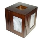 Dark Brown Aquare Wooden Photo Box - Rotating