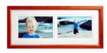Burgandy Wooden Picture Frame - 2 windows (4 * 6 inch)