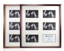 Raised Bevealed Wooden Picture Frame - 6 windows - Available In