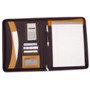 Deluxe real leather zipped conference folder A4 with writing pad