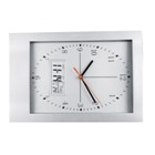 Analog wall clock with digital day, date and temperature