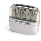 Solar clock with thermometer