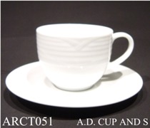 91592 Arctic White A.D Cup & Saucer - Min Orders Apply