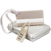 Metal/Aluminium Luggage Tag And Combo Lock - In gift box Size cl