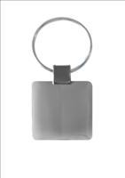 Sleek Silver Square Metal Keyring Mirror Finish - Avail With Sil