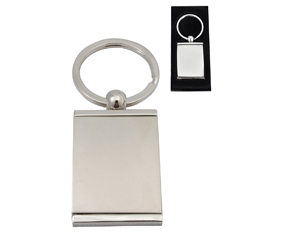 TWO-TONE SLV KEYRING WITH PHOT FRAME + MIRROR