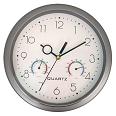 SILVER COLOUR WEATHER STATION WALL CLOCK