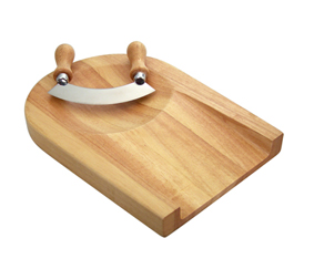 Wooden Chopping Board With Mezzaluna