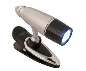 Silver Led Book Light With  Clip
