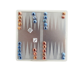 Silver Magnetic Travel Backgammon Se