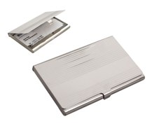 Silver Heavy Duty Metal Business Card Holder Stripe (9.5X6