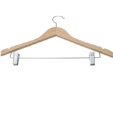 Natural Skirt Hanger With Clips And Silver Accessories