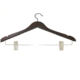 Mahogany Skirt Hanger With Clips And Silver Accessories