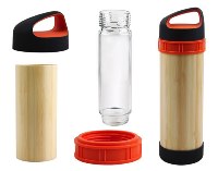 Bamboo & Glass Drinking Bottles; Capacity: 500ml; 1 Colour in 1