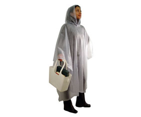 PVC CLEAR FROSTED RAIN PONCHO