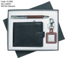 3pc Leather Gift Set (Square Key Ring)