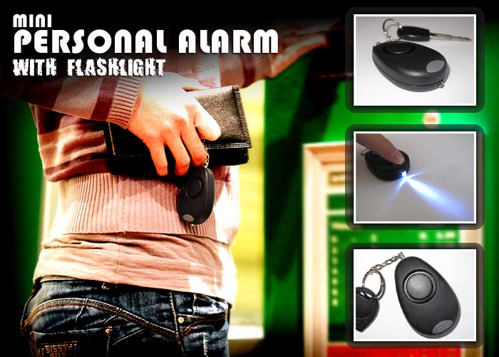 Mini Personal Alarm Keyring with flashlight