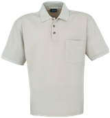 Unisex Pique Polo Shirt with Pocket - Beige