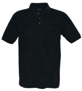 Unisex Pique Polo Shirt with Pocket - Black