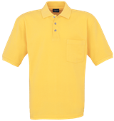 Unisex Pique Polo Shirt with Pocket - Yellow