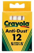 12 Anti Dust White Chalk - Min Order: 12 units
